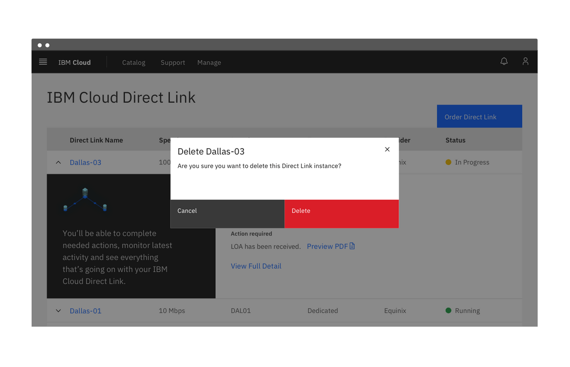 Modal notification in a product Modal notification in a product