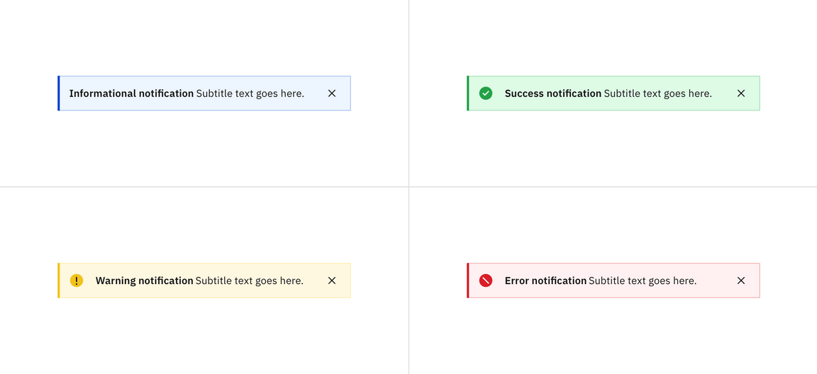 Example of notification status Example of notification status