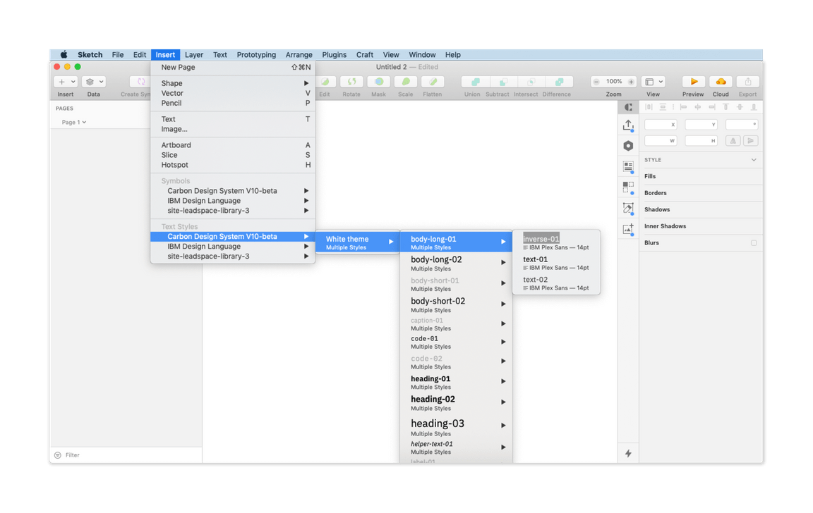 Text styles navigation Text styles navigation
