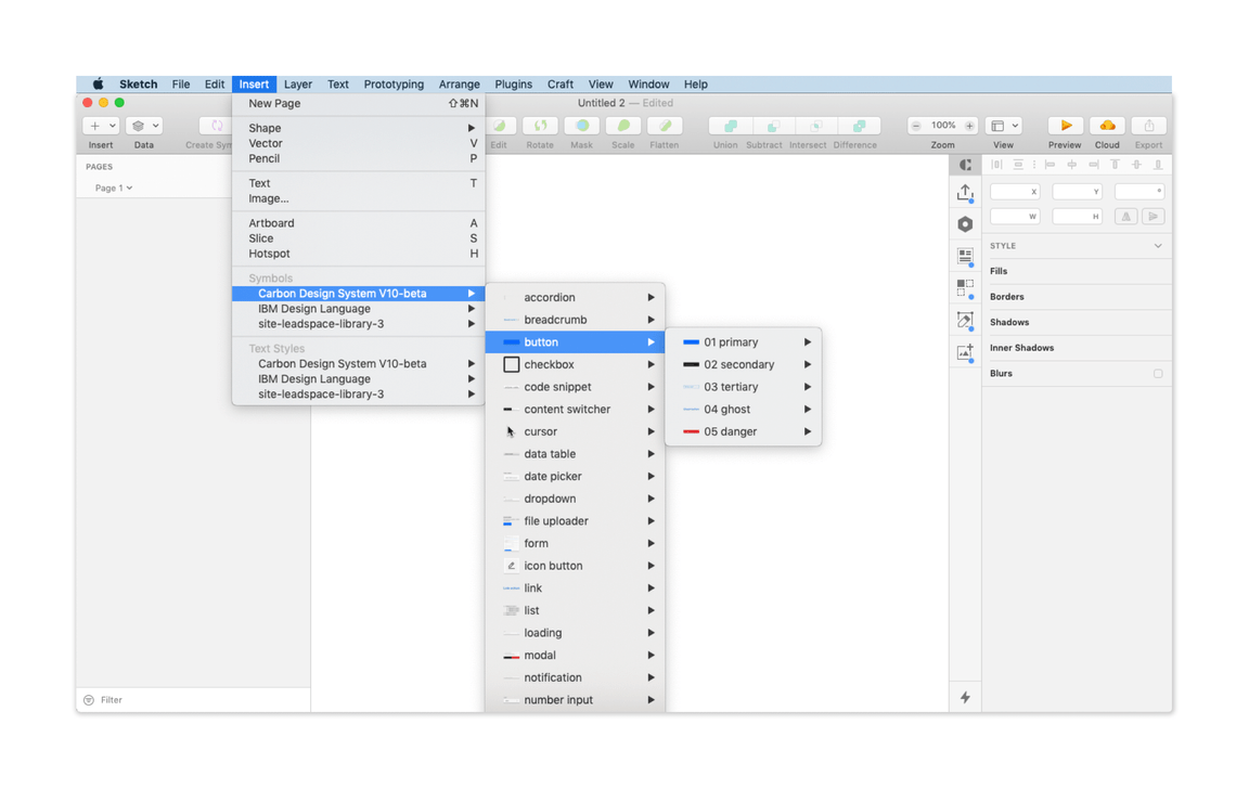 Carbon symbol menu navigation Carbon symbol menu navigation